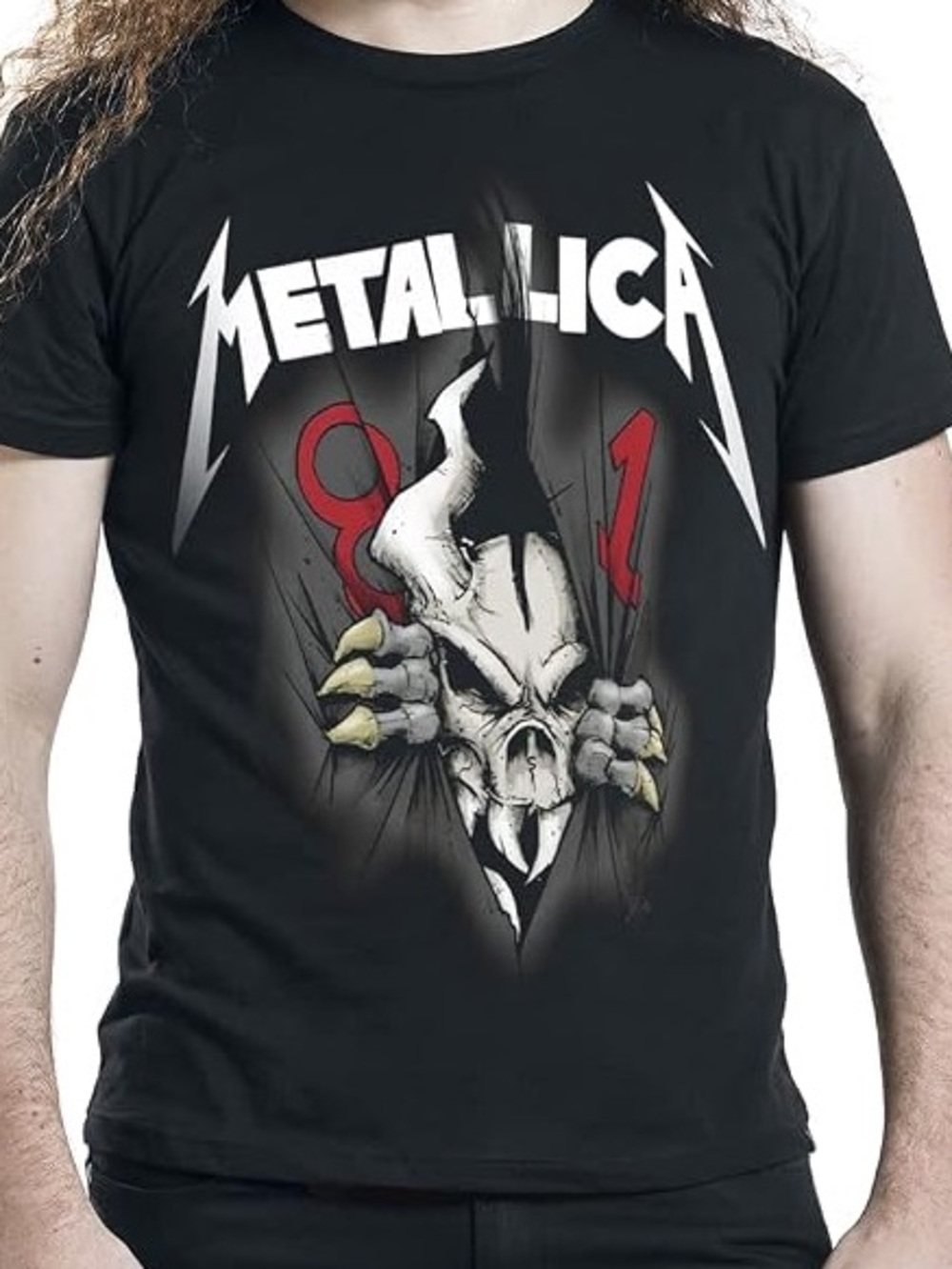 LG Black Metallica Skull Graphic Tee 40th Anniversary Ripper